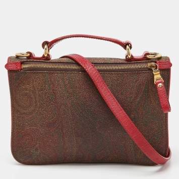 Pre Owned Etro Multicolor Paisley Print Coated Canvas and Leather Top Handle Bag