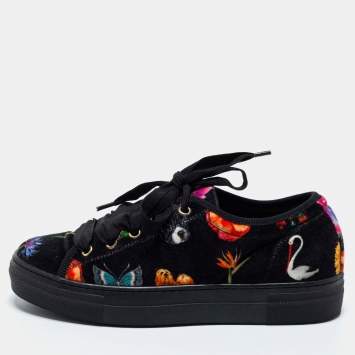 Pre Owned Etro Multicolor Velvet Low Top Sneakers Size 37