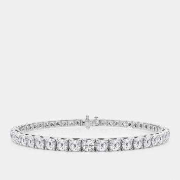 14K White Gold Round Lab Grown Diamond Tennis Bracelet (10 ctw)