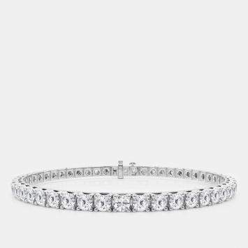 14K White Gold Round Lab Grown Diamond Fashion Bracelet (10 ctw)