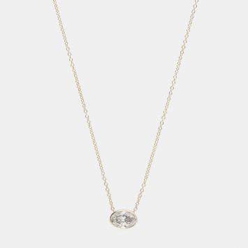 Pre Owned 14K Yellow Gold  Lab Grown Diamond Pendant Necklace (0.95 cts)
