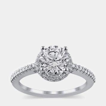 Pre Owned 14K White Gold  Lab Grown Diamond Engagement Ring (1 cts) US 7