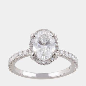 Pre Owned 14K White Gold  Lab Grown Diamond Engagement Ring (1.23 cts) US 7