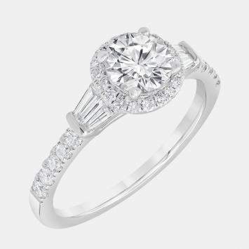 Pre Owned 14K White Gold  Lab Grown Diamond Engagement Ring (1.25 cts) US 7