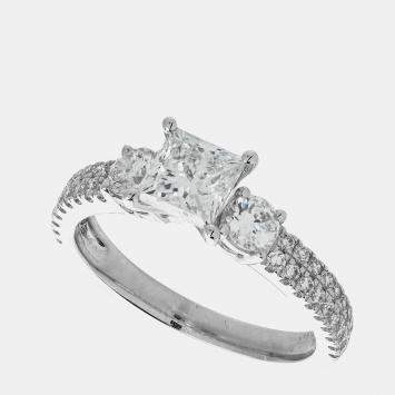 Pre Owned 14K White Gold  Lab Grown Diamond Engagement Ring (1.7 cts) US 7
