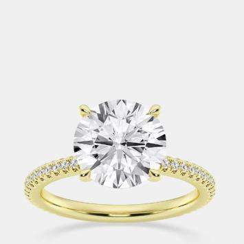 Pre Owned 14K Yellow Gold  Lab Grown Diamond Engagement Ring (3 cts) US 7