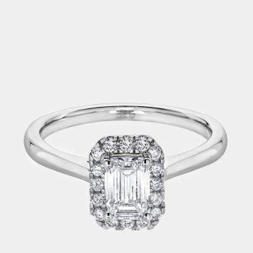 Pre Owned 14K White Gold  Lab Grown Diamond Solitaire plus Ring  (0.9 cts) US 7