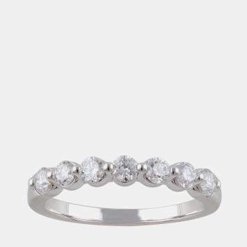 Pre Owned 14K White Gold  Lab Grown Diamond Seven Stone Band (0.55 cts)