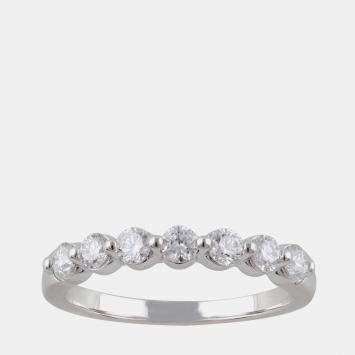 Pre Owned 14K White Gold  Lab Grown Diamond Seven Stone Band (0.55 cts)