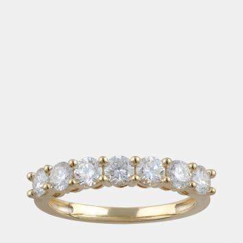 Pre Owned 14K Yellow Gold  Lab Grown Diamond Seven Stone Band (0.7 cts)