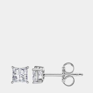 Pre Owned 14K White Gold  Lab Grown Diamond Basic Stud Earring (0.78 cts)