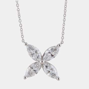 14K White Gold  Lab Grown Diamond 4 Stone Butterfly Pendant (2.7 cts)