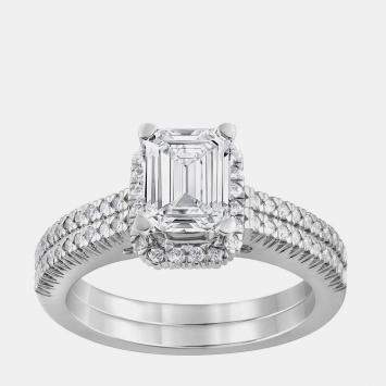 Pre Owned 1.45ct 14k White Gold Lab Grown Diamond Bridal Set