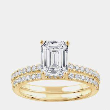 Pre Owned 1.95 ct 14k Yellow Gold Lab Grown Diamond Bridal Set US 7