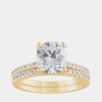 Pre Owned 2.5ct 14k Yellow Gold Lab Grown Diamond Bridal Set