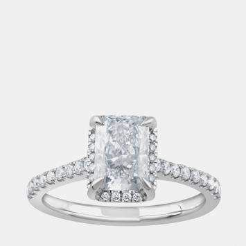 Pre Owned 1.7ct 14k White Gold Lab Grown Diamond Engagement Ring