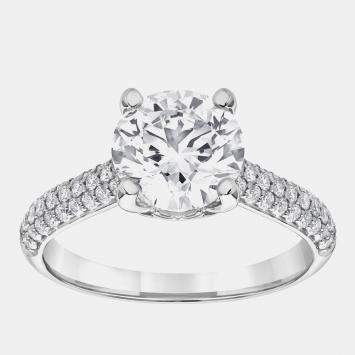 Pre Owned 3 cts 14k White Gold Lab Grown Diamond Engagement Ring US 7
