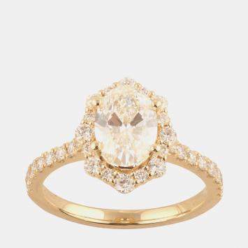 Pre Owned 3.23ct 14k Yellow Gold Lab Grown Diamond Engagement Ring