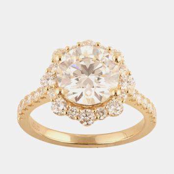Pre Owned 3.45ct 14k Yellow Gold Lab Grown Diamond Engagement Ring