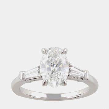 Pre Owned 2.23ct 14k White Gold Lab Grown Diamond 3 Stone Ring