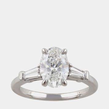 Pre Owned 2.23ct 14k White Gold Lab Grown Diamond 3 Stone Ring
