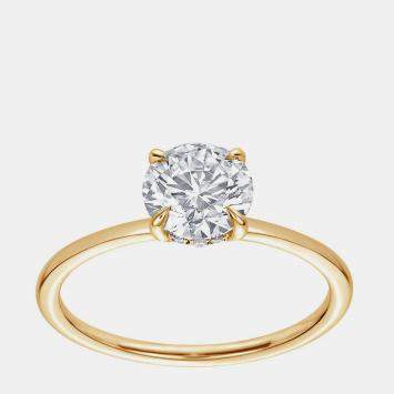Pre Owned 1.26ct 14k Yellow Gold Lab Grown Diamond Hidden Halo Solitaire Ring