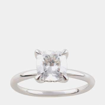 Pre Owned 1.95ct 14k White Gold Lab Grown Diamond Hidden Halo Solitaire Ring