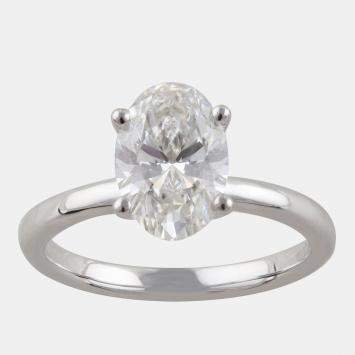 Pre Owned 3.95ct 14k White Gold Lab Grown Diamond Hidden Halo Solitaire Ring