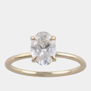 Pre Owned 4.95ct 14k Yellow Gold Lab Grown Diamond Hidden Halo Solitaire Ring