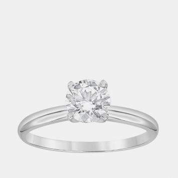 Pre Owned 2.04 cts 14k White Gold Lab Grown Diamond Solitaire Ring US 7