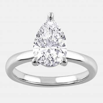 Pre Owned 3ct 14k White Gold Lab Grown Diamond Solitaire Ring