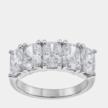 Pre Owned 3.82ct 14k White Gold Lab Grown Diamond 5 Stone Band