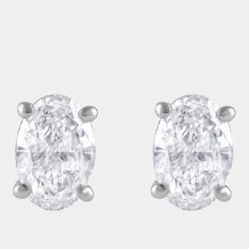 Pre Owned 0.83ct 14k White Gold Lab Grown Diamond Basic Stud Earring