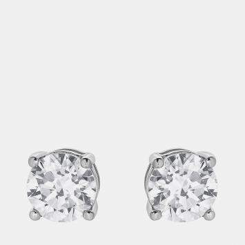 Pre Owned 1ct 14k White Gold Lab Grown Diamond Basic Stud Earring