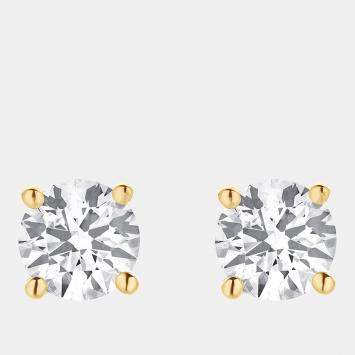 Pre Owned 1.95ct 14k Yellow Gold Lab Grown Diamond Basic Stud Earring