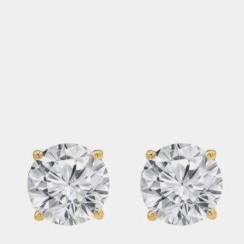 Pre Owned 4ct 14k Yellow Gold Lab Grown Diamond Basic Stud Earring