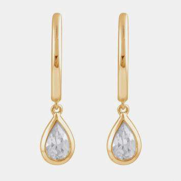 Pre Owned 0.75ct 14k Yellow Gold Lab Grown Diamond Drop Dangle Earring