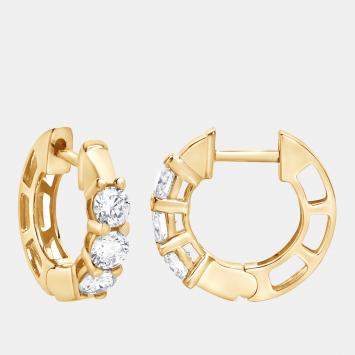 Pre Owned 0.95ct 14k Yellow Gold Lab Grown Diamond Hoop Earring