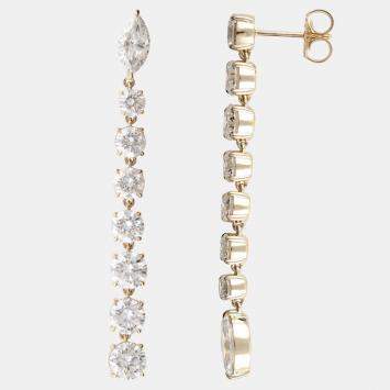 Pre Owned 6.95ct 14k Yellow Gold Lab Grown Diamond Fashion Earring