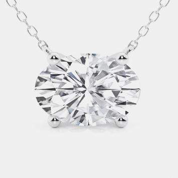 Pre Owned 0.45ct 14k White Gold Lab Grown Diamond Solitaire Pendant