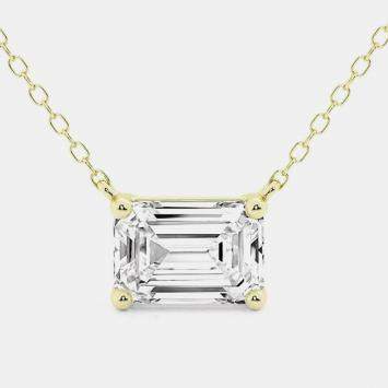 Pre Owned 0.58ct 14k Yellow Gold Lab Grown Diamond Solitaire Pendant