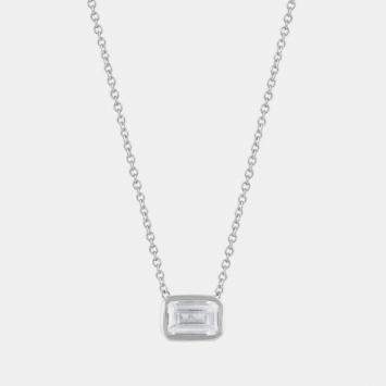 Pre Owned 0.5ct 14k White Gold Lab Grown Diamond Solitaire Pendant