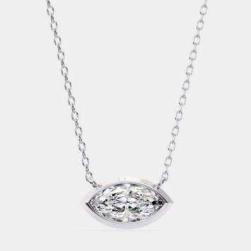 Pre Owned 0.45ct 14k White Gold Lab Grown Diamond Solitaire Pendant