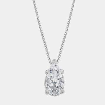 Pre Owned 1ct 14k White Gold Lab Grown Diamond Solitaire Pendant