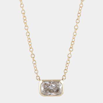 Pre Owned 0.45ct 14k Yellow Gold Lab Grown Diamond Solitaire Pendant