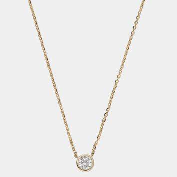 Pre Owned 0.5ct 14k Yellow Gold Lab Grown Diamond Solitaire Pendant