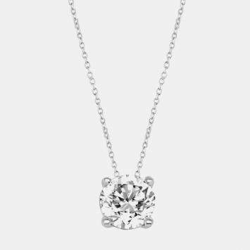 Pre Owned 0.7ct 14k White Gold Lab Grown Diamond Solitaire Pendant