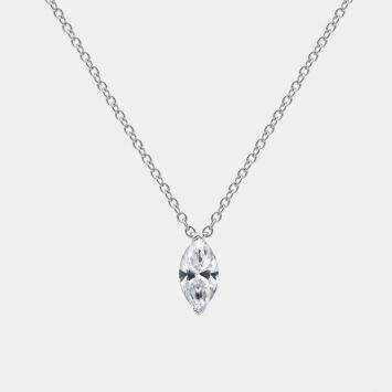 Pre Owned 0.45ct 14k White Gold Lab Grown Diamond Solitaire Pendant