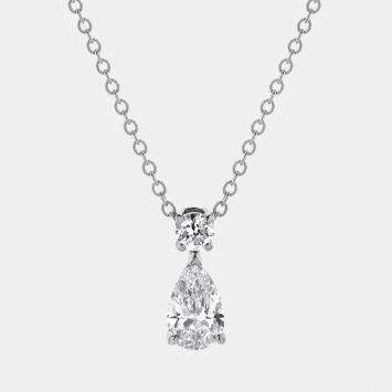 Pre Owned 0.73ct 14k White Gold Lab Grown Diamond Drop Pendant