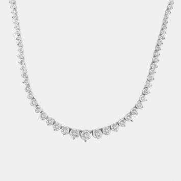 Pre Owned 6.05ct 14k White Gold Lab Grown Diamond Riviera Necklace